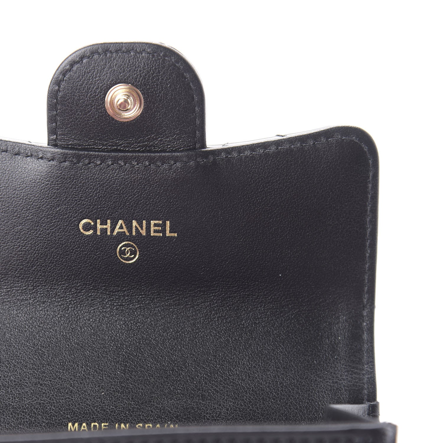Chanel Patent Quilted Flap Card Holder Wallet Black 8 of 12
