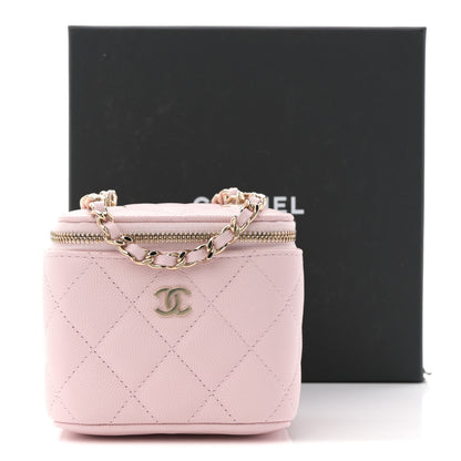 Chanel Caviar Quilted Mini Vanity Case With Chain Light Pink 11 of 11
