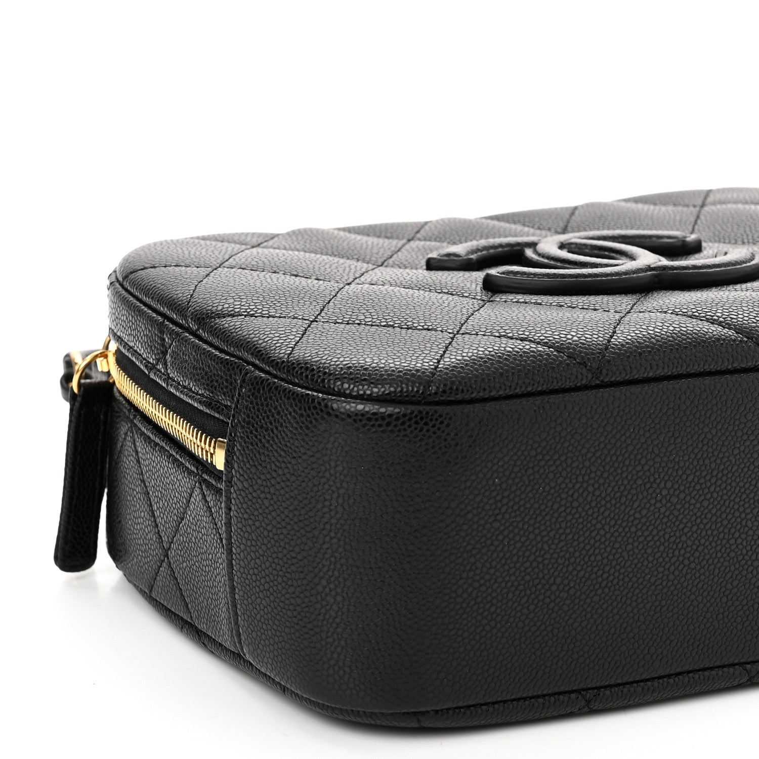 Chanel Caviar Quilted CC Small Top Handle Vanity Case Black 9 of 10