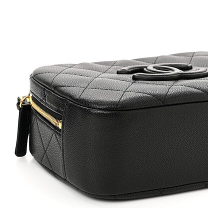 Chanel Caviar Quilted CC Small Top Handle Vanity Case Black 9 of 10