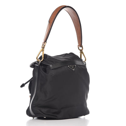 Prada Nylon Vela Shoulder Bag Black Cuoio 3 of 8