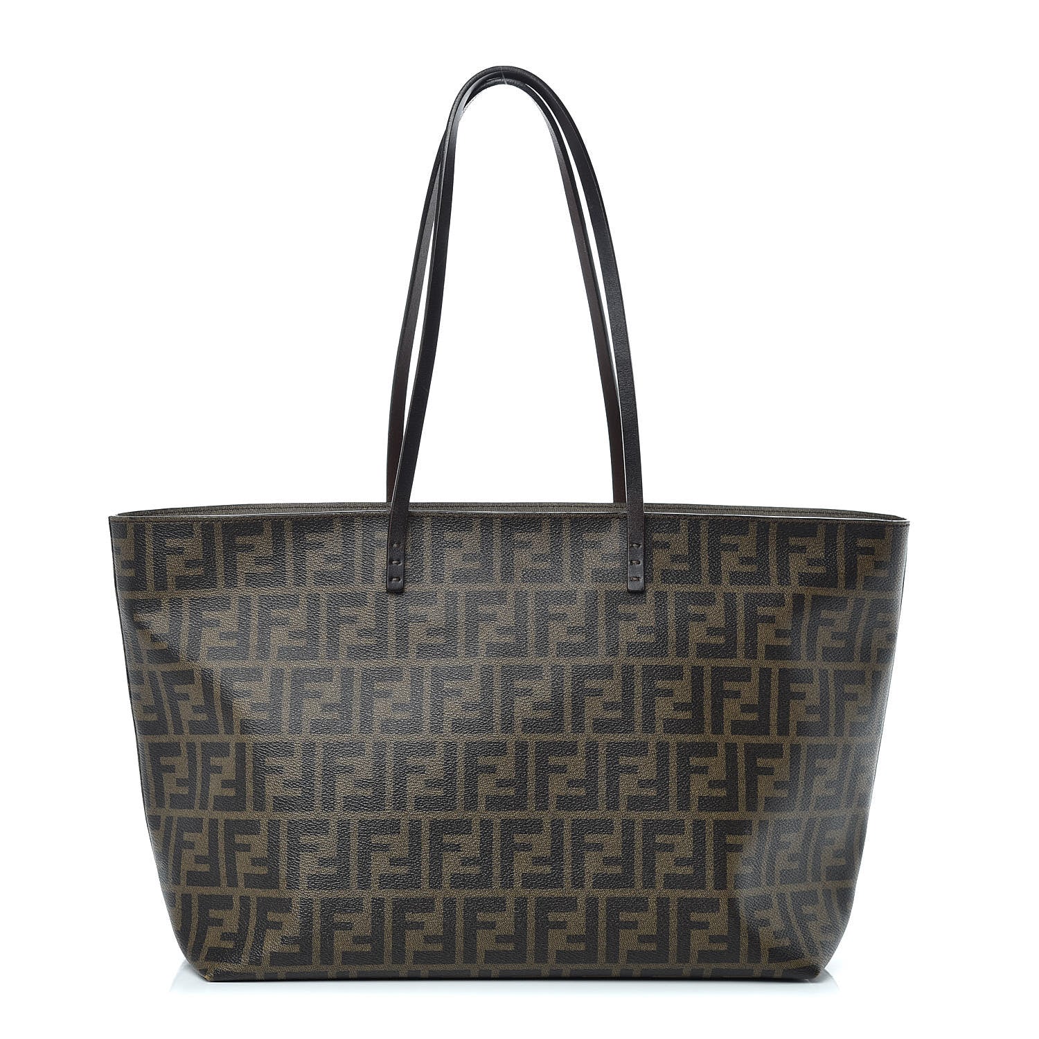 Fendi Zucca Spalmati Medium Roll Tote Tobacco Moro 1 of 9