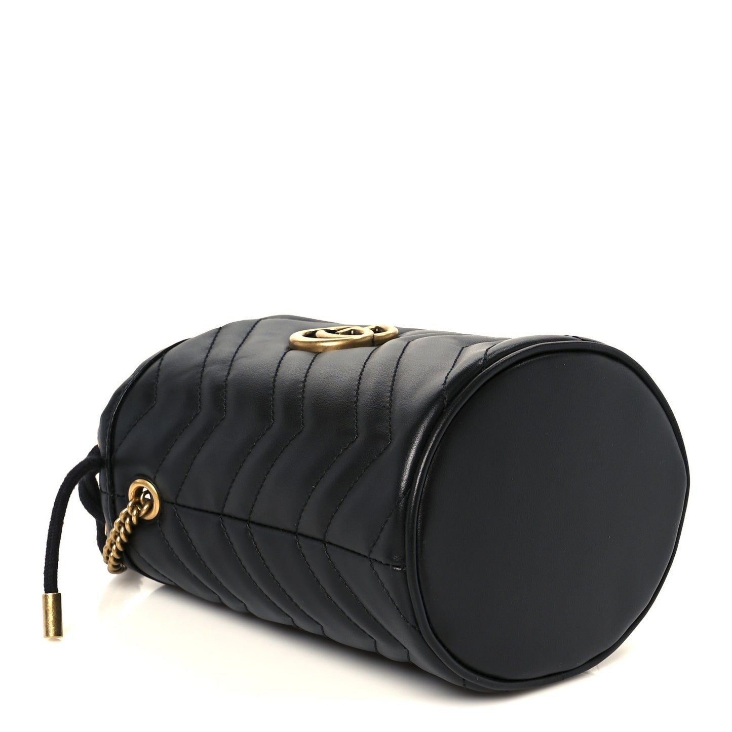 Calfskin Matelasse Mini GG Marmont 2.0 Bucket Bag Black