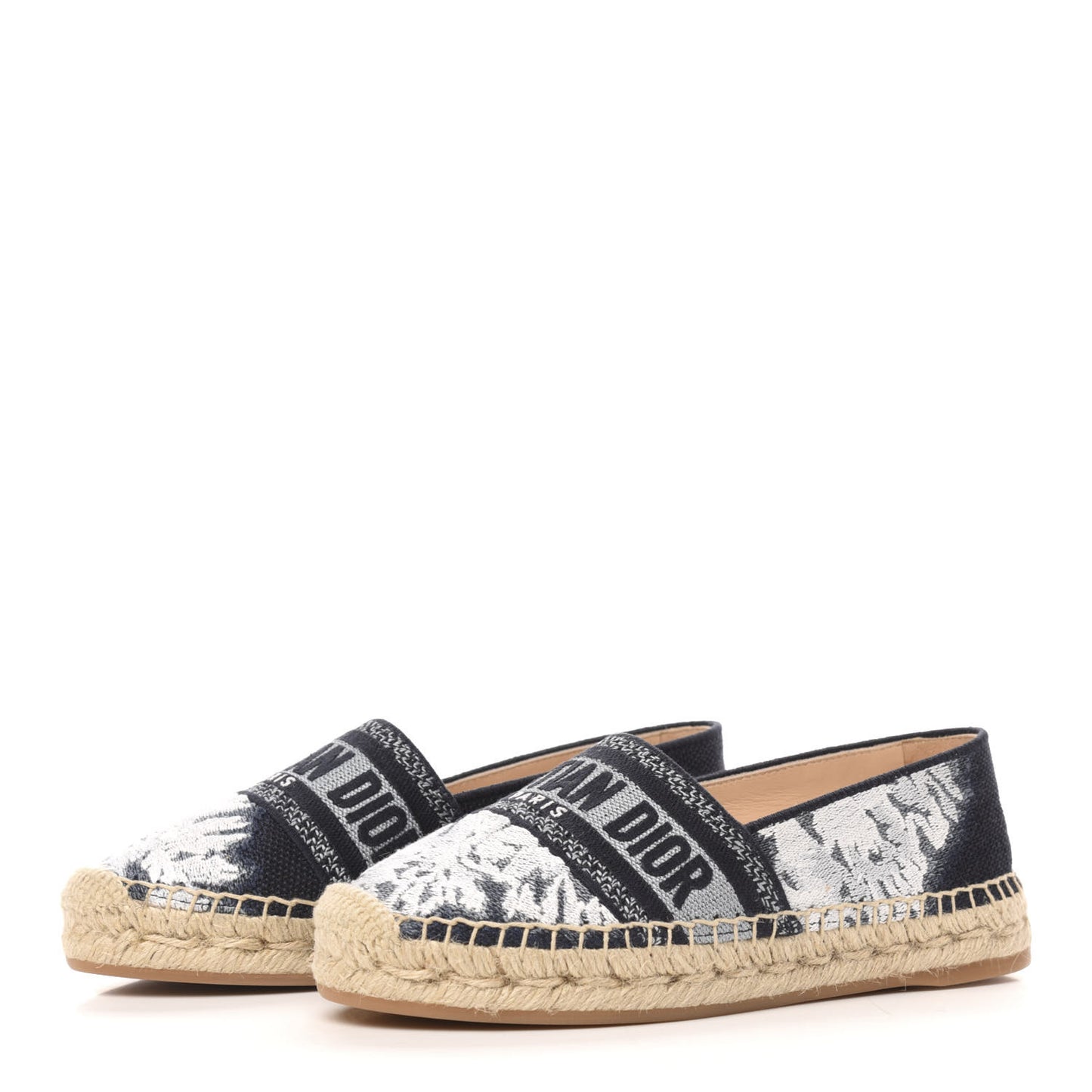 Canvas Tie and Dior Embroidered Granville 15mm Espadrilles 35.5 Denim