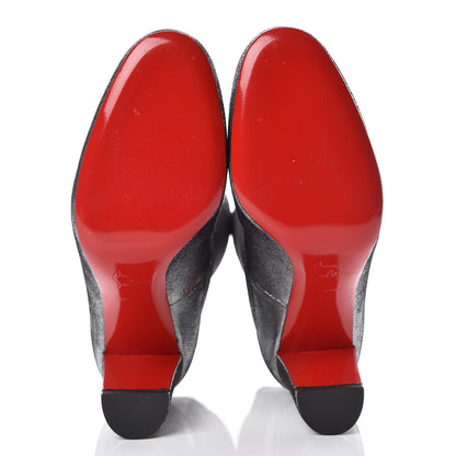 Christian Louboutin Nappa Stretch Gena 85 Bootie 37 Silver 5 of 9