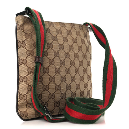Gucci Monogram Web Small Flat Messenger Bag Brown 3 of 11