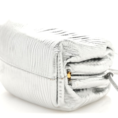 Bottega Veneta Metallic Bark Calfskin The Mini Pouch Silver 10 of 11