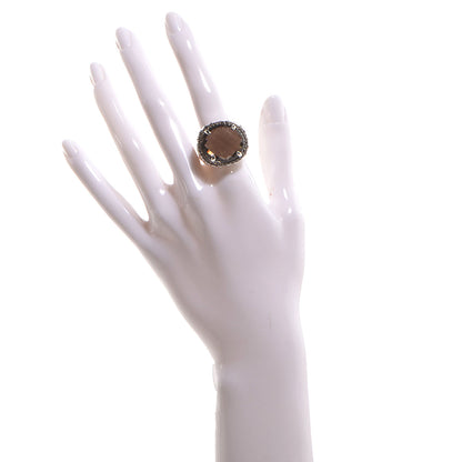 John Hardy Sterling Silver 20mm Smoky Quartz Bamboo Dome Ring 9.25 2 of 4