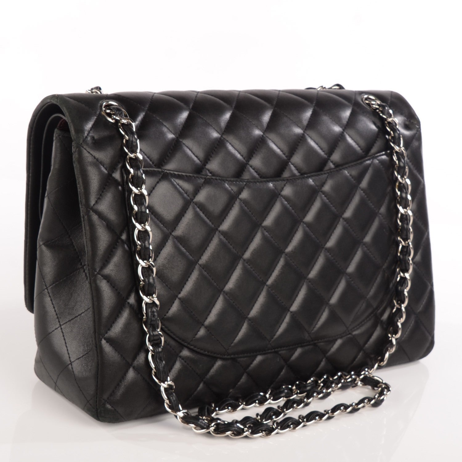 Chanel Lambskin Quilted Maxi Double Flap Black 7 of 18