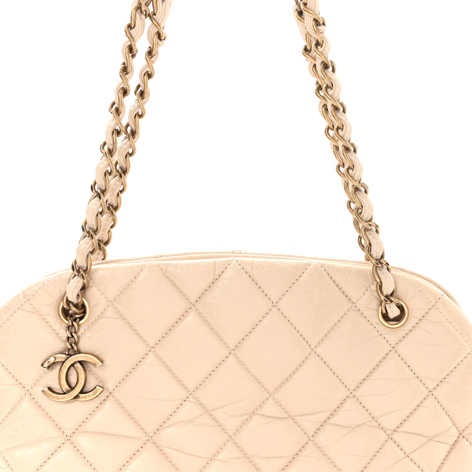 Chanel Aged Calfskin Quilted Medium Just Mademoiselle Bowling Bag