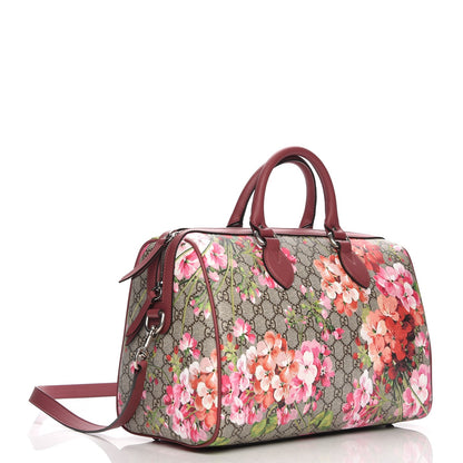 Gucci GG Supreme Monogram Blooms Medium Boston Beige Multicolor Dry Rose 4 of 8