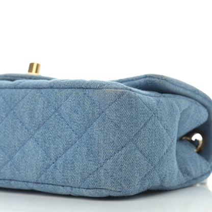 Chanel Denim Quilted Mini Pearl Crush Rectangular Flap Blue 10 of 15