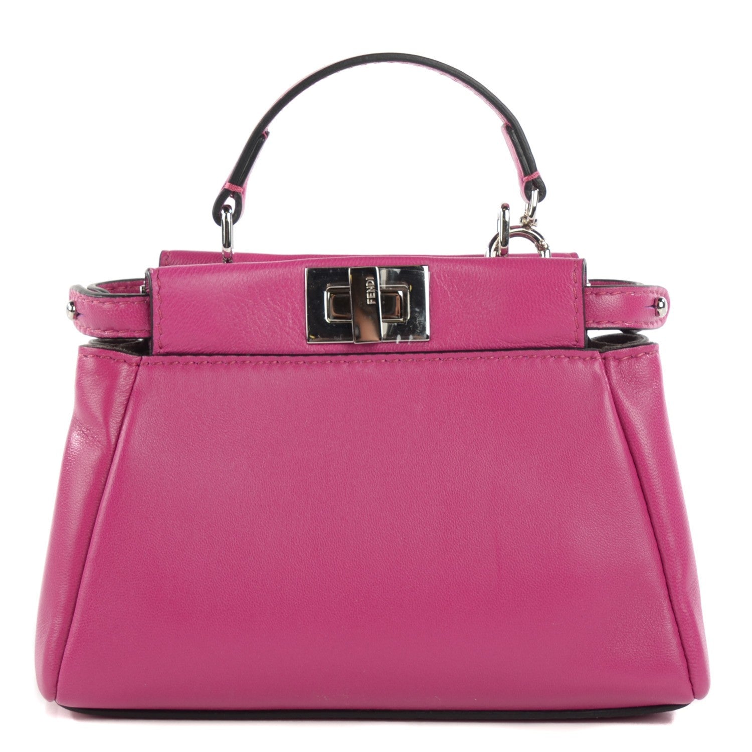 Fendi Nappa Micro Peekaboo Iconic Satchel Magenta 1 of 8