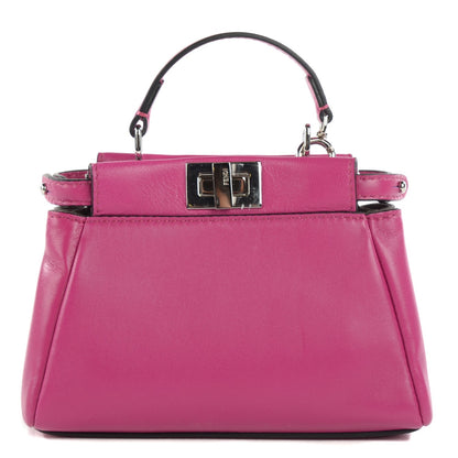 Fendi Nappa Micro Peekaboo Iconic Satchel Magenta 1 of 8