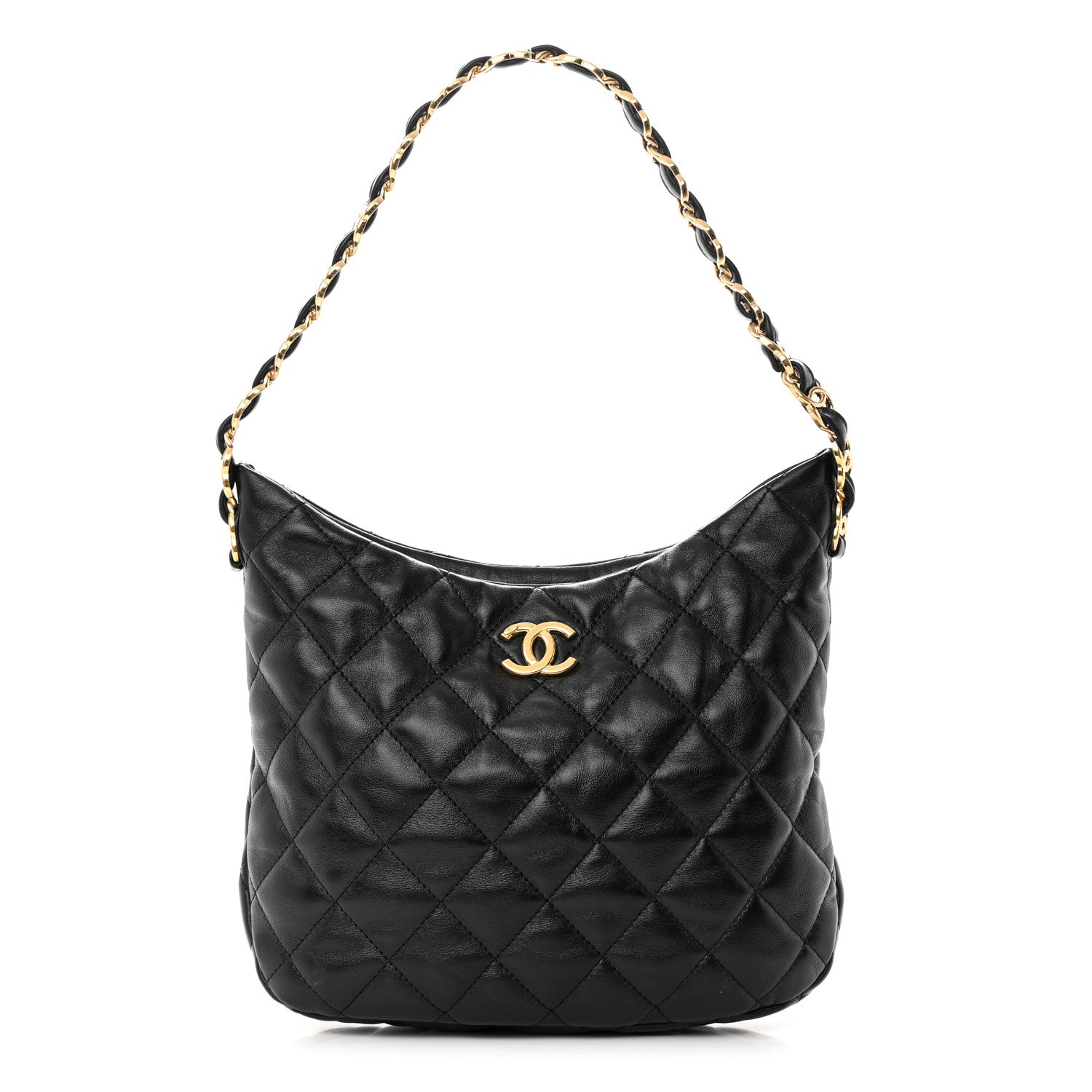 Chanel Lambskin Quilted Large CC Links Hobo Black 1 of 10