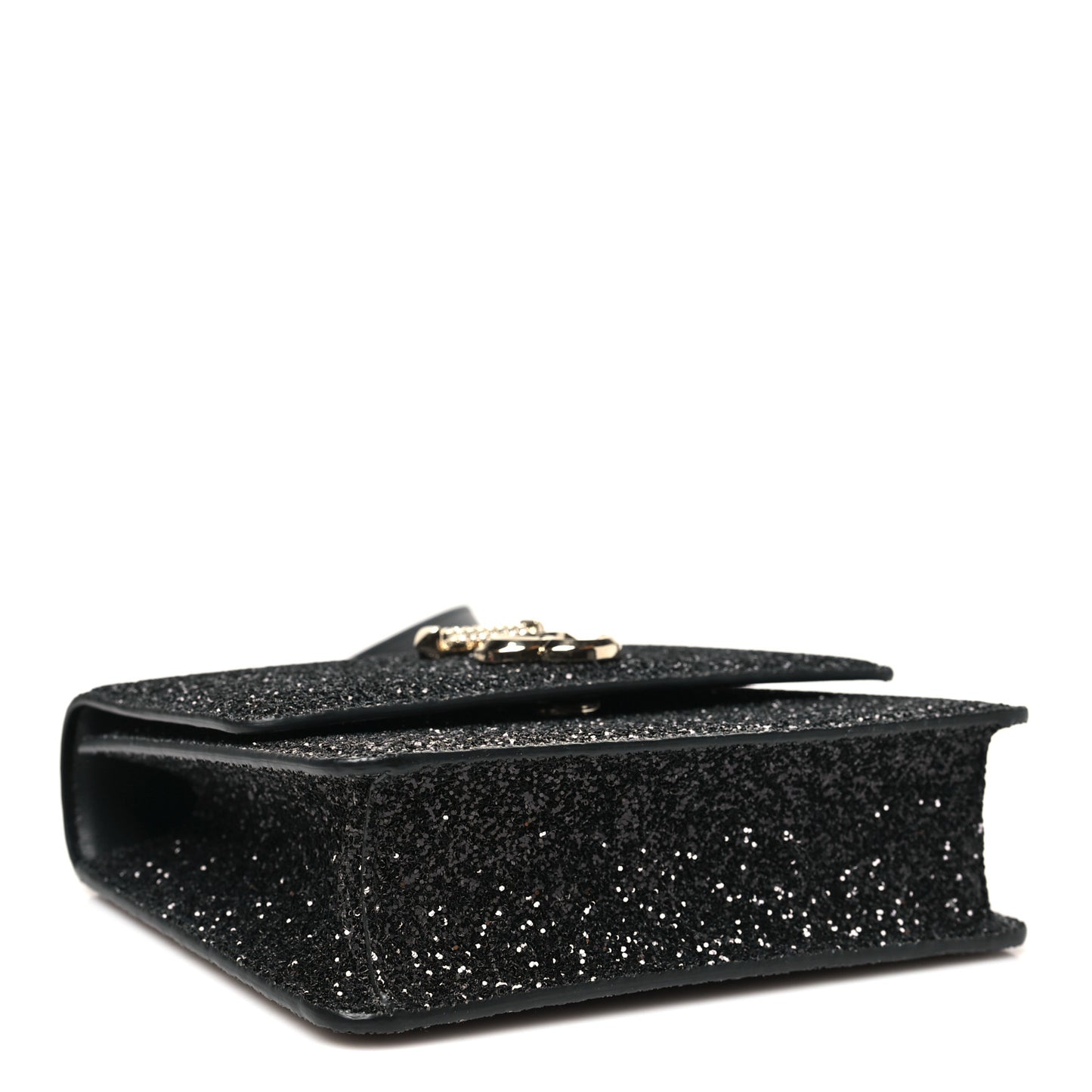 Coarse Glitter Pearl Varenne Shoulder Bag Black