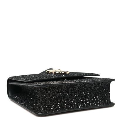 Jimmy Choo Coarse Glitter Pearl Varenne Shoulder Bag Black 4 of 9