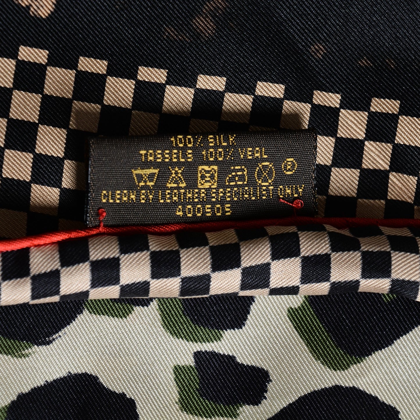 Silk Leopard Tassel Scarf Black