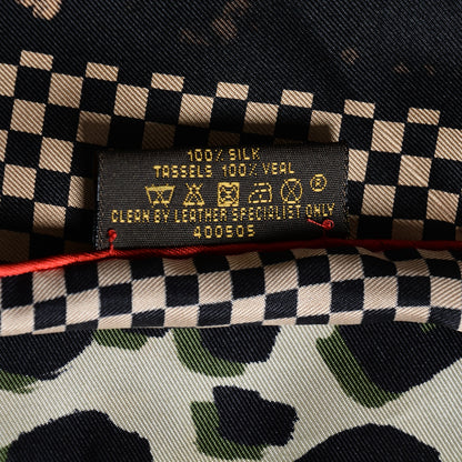 Louis Vuitton Silk Leopard Tassel Scarf Black 7 of 7