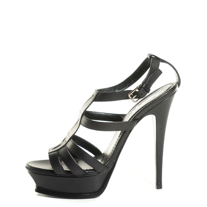 Saint Laurent Calfskin New Riveg 105 Platform Sandals 38.5 Black 1 of 7