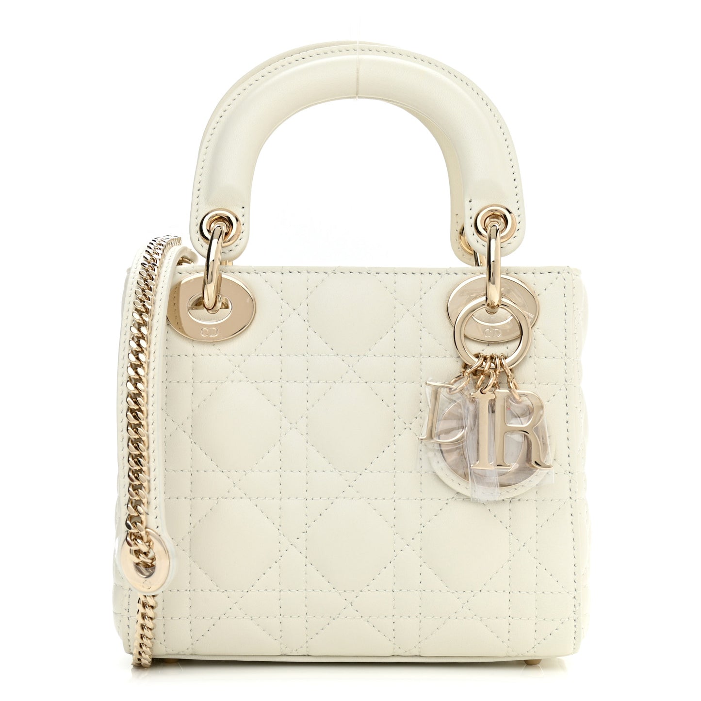 Lambskin Cannage Mini Lady Dior White