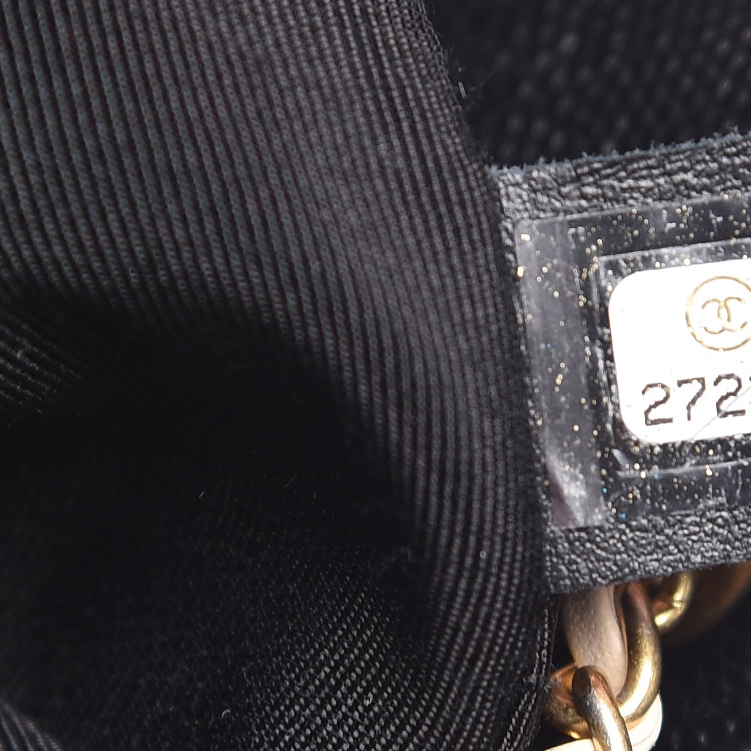 Chanel Lambskin Caviar Lovely Chains Drawstring Bag Beige Black 7 of 9
