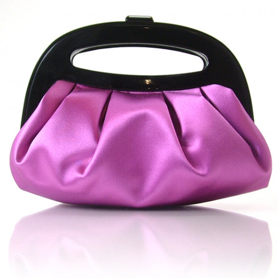 Satin Small Gathered Handbag Purple