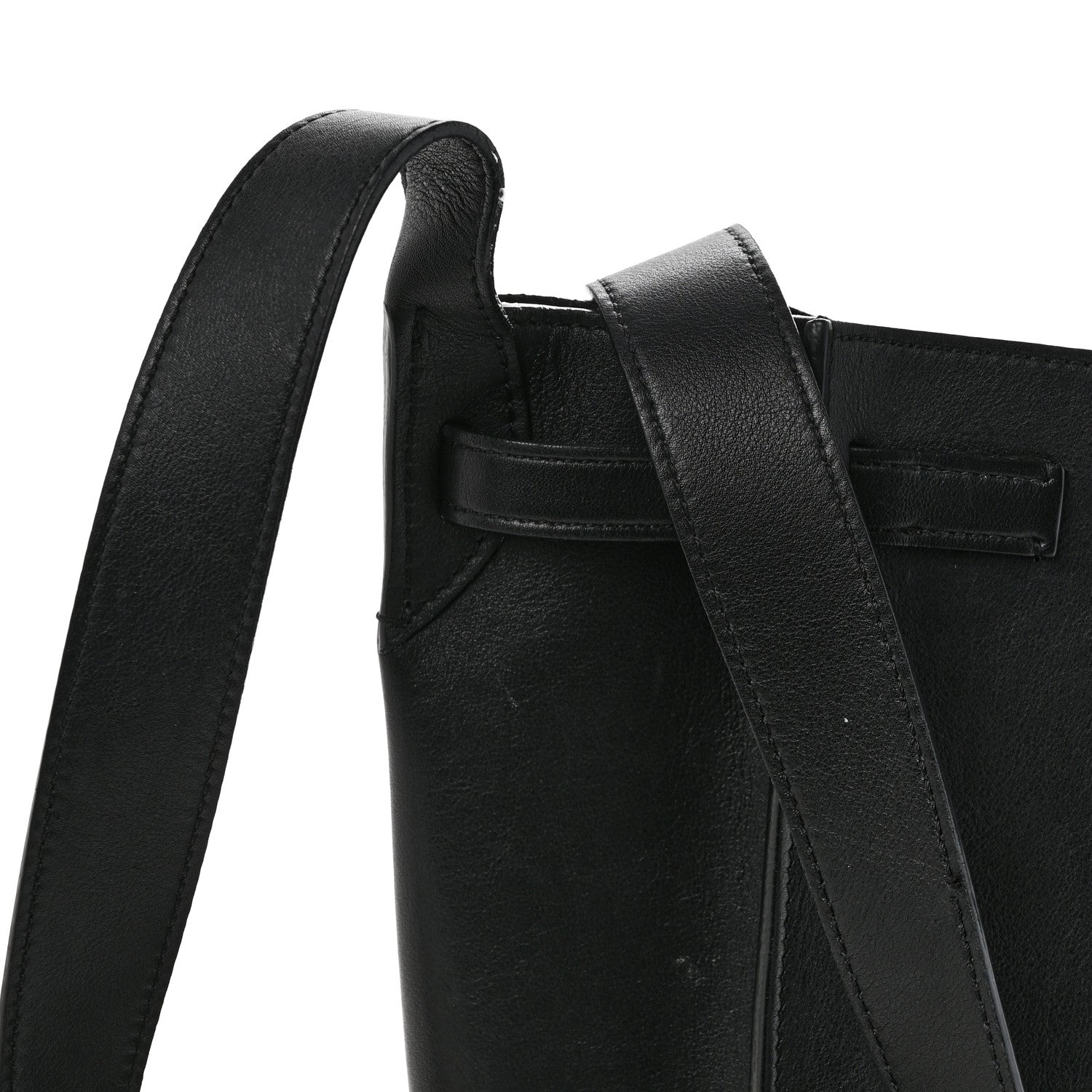 Celine Supple Grained Calfskin Long Strap Big Bag Bucket Black 12 of 14
