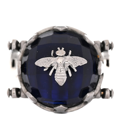 Christian Dior Crystal Metal CD Bee Reversible Ring 6 Silver Black 1 of 6