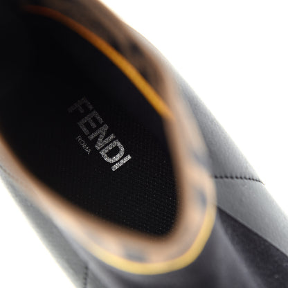 Fendi Jersey FF Mania Mens High Top Sock Sneakers 9.5 Black Tobacco Yema 8 of 11