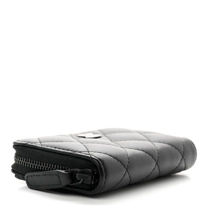 Chanel Lambskin Quilted Zip Coin Purse So Black 4 of 8
