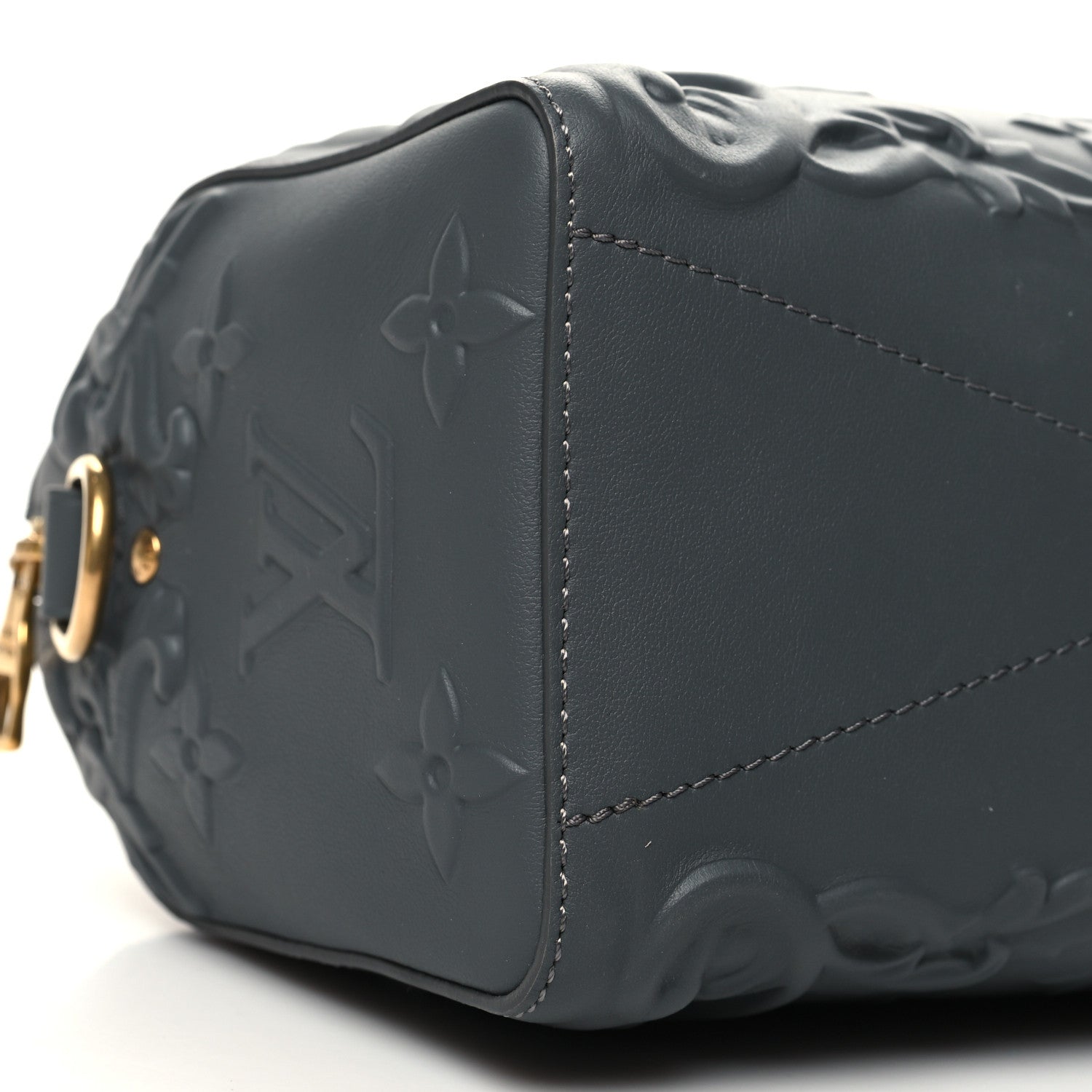 Louis Vuitton Calfskin Debossed Monogram Versailles City Keepall Dark Shadow Grey 8 of 9