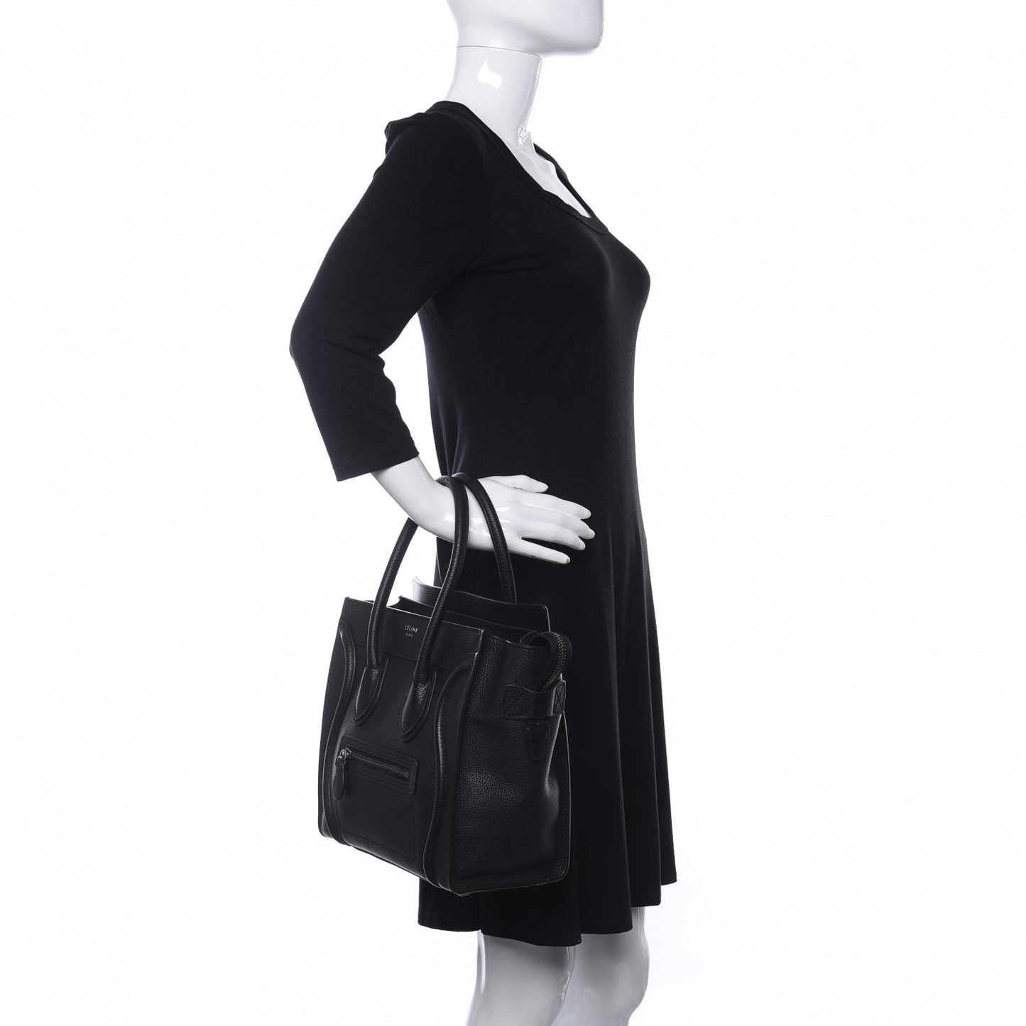 Drummed Calfskin Micro Luggage Black
