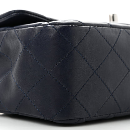 Chanel Lambskin Quilted Mini Rectangular Flap Dark Blue 9 of 11