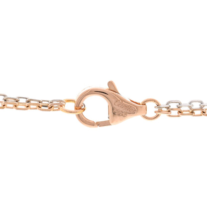 Cartier 18K White Pink Gold Diamond Three Ring LOVE Necklace 4 of 5