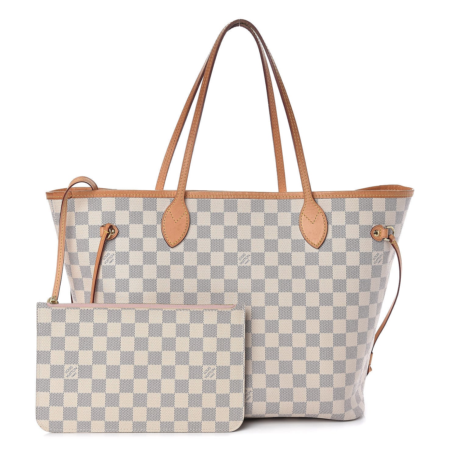 Louis Vuitton Damier Azur Neo Neverfull MM Rose Ballerine 1 of 10