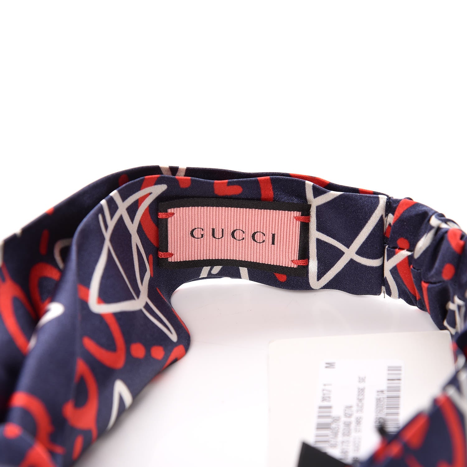 Gucci Silk GucciGhost Stars Print Duchesse Headband Sapphire Red 4 of 5