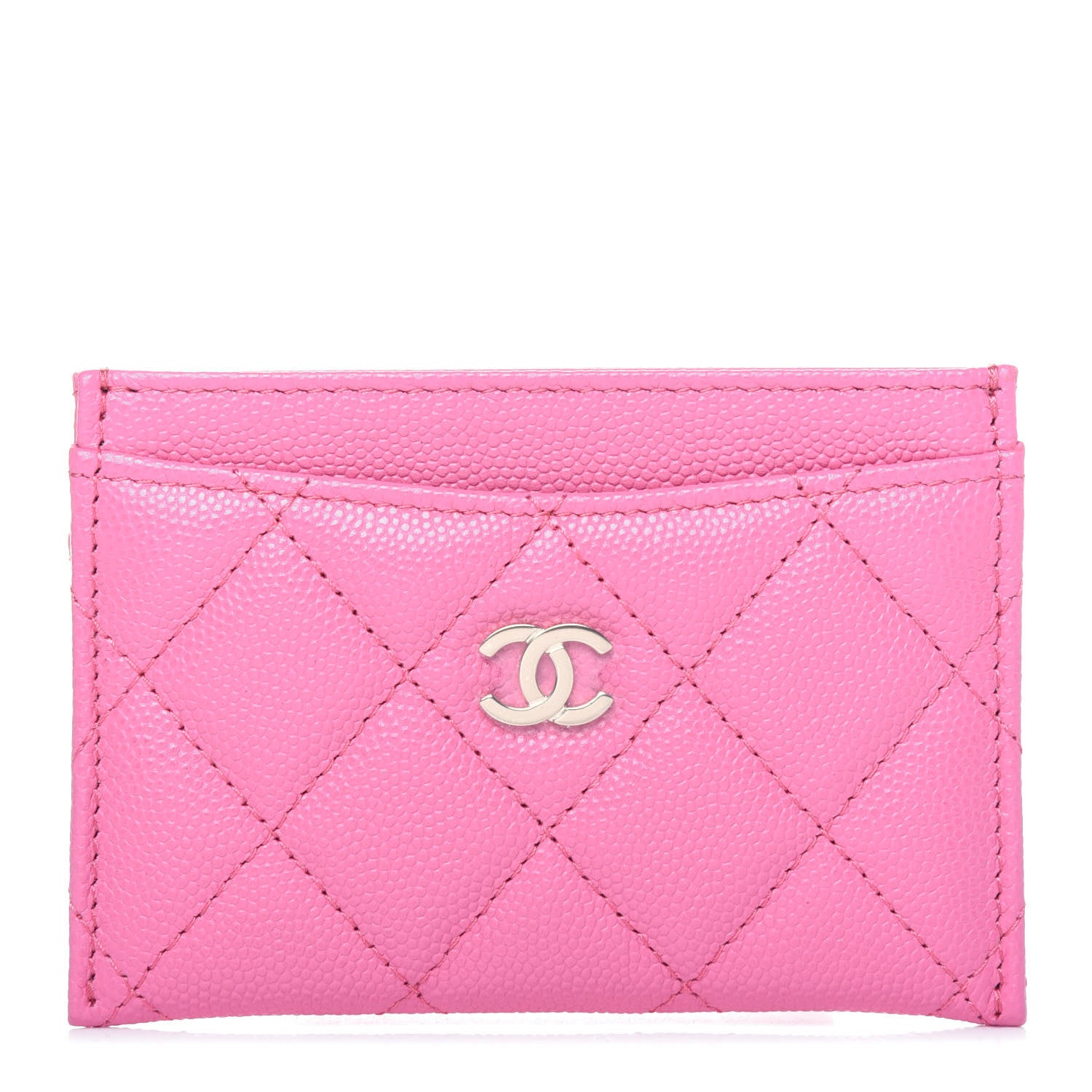 Chanel Caviar Quilted Card Holder Pink 1 of 12
