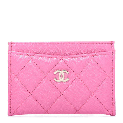 Chanel Caviar Quilted Card Holder Pink 1 of 12