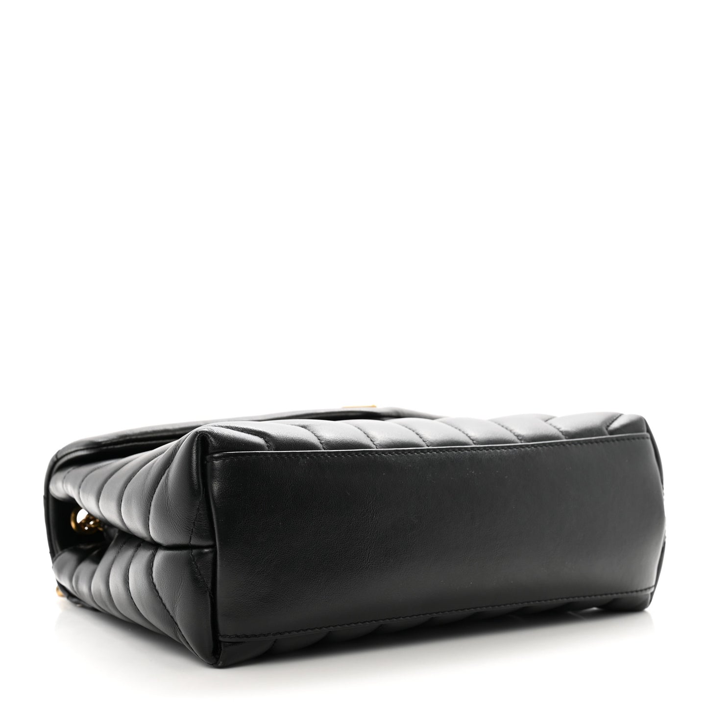 Calfskin Y Quilted Monogram Small Loulou Chain Satchel Black