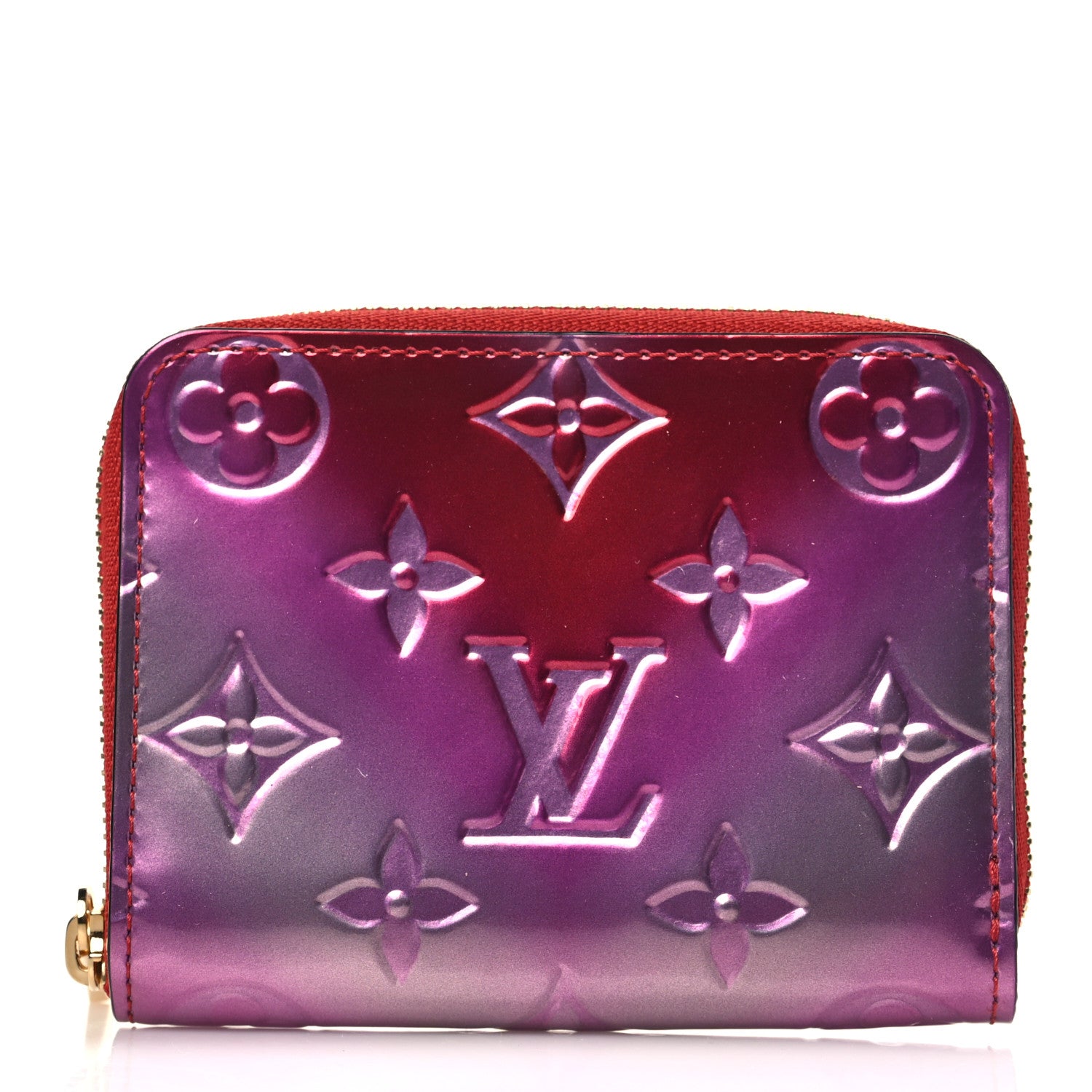 Louis Vuitton Metallic Vernis Degrade Zippy Coin Purse Pink Red 1 of 6