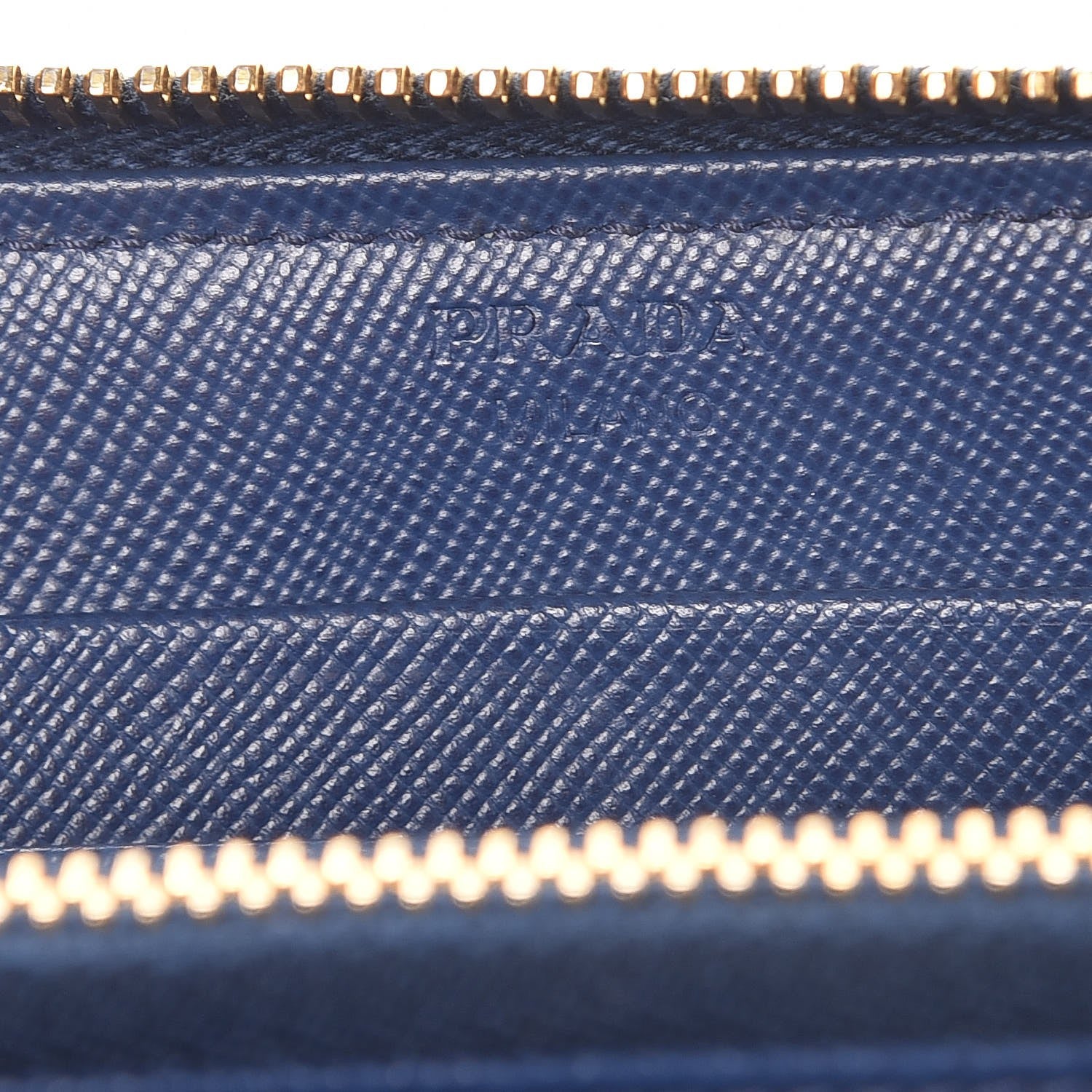 Prada Saffiano Metal Zip Around Wallet Bleuette 6 of 7