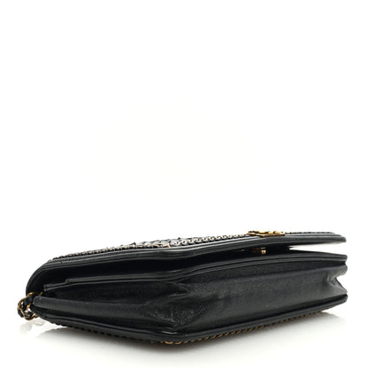 Chanel Snakeskin Calfskin Chain Around Boy Wallet On Chain WOC Black 4 of 10