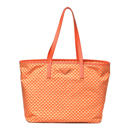 Prada Re-Nylon Saffiano Triangolo Symbole Shopping Tote Orange 1 of 11