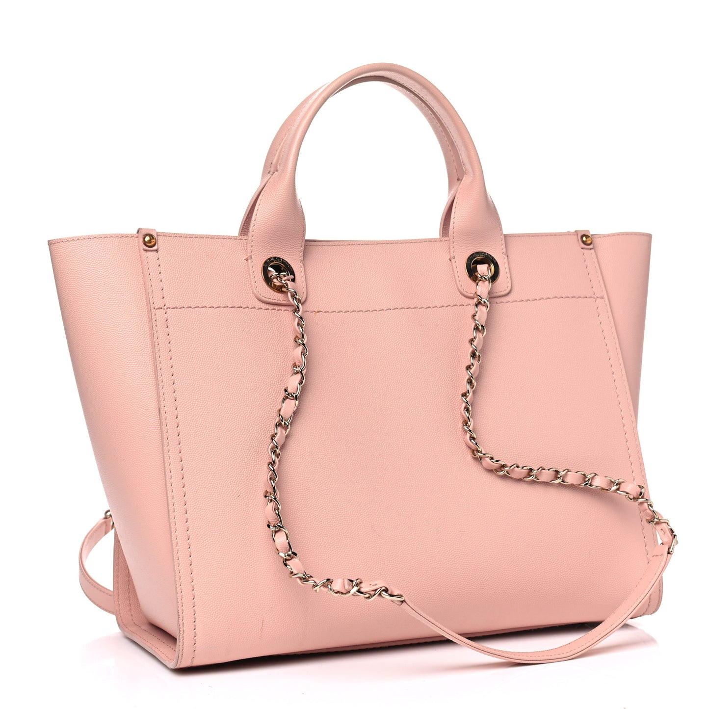 Caviar Small Studded Deauville Tote Light Pink