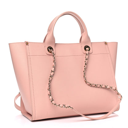 Chanel Caviar Small Studded Deauville Tote Light Pink 2 of 12