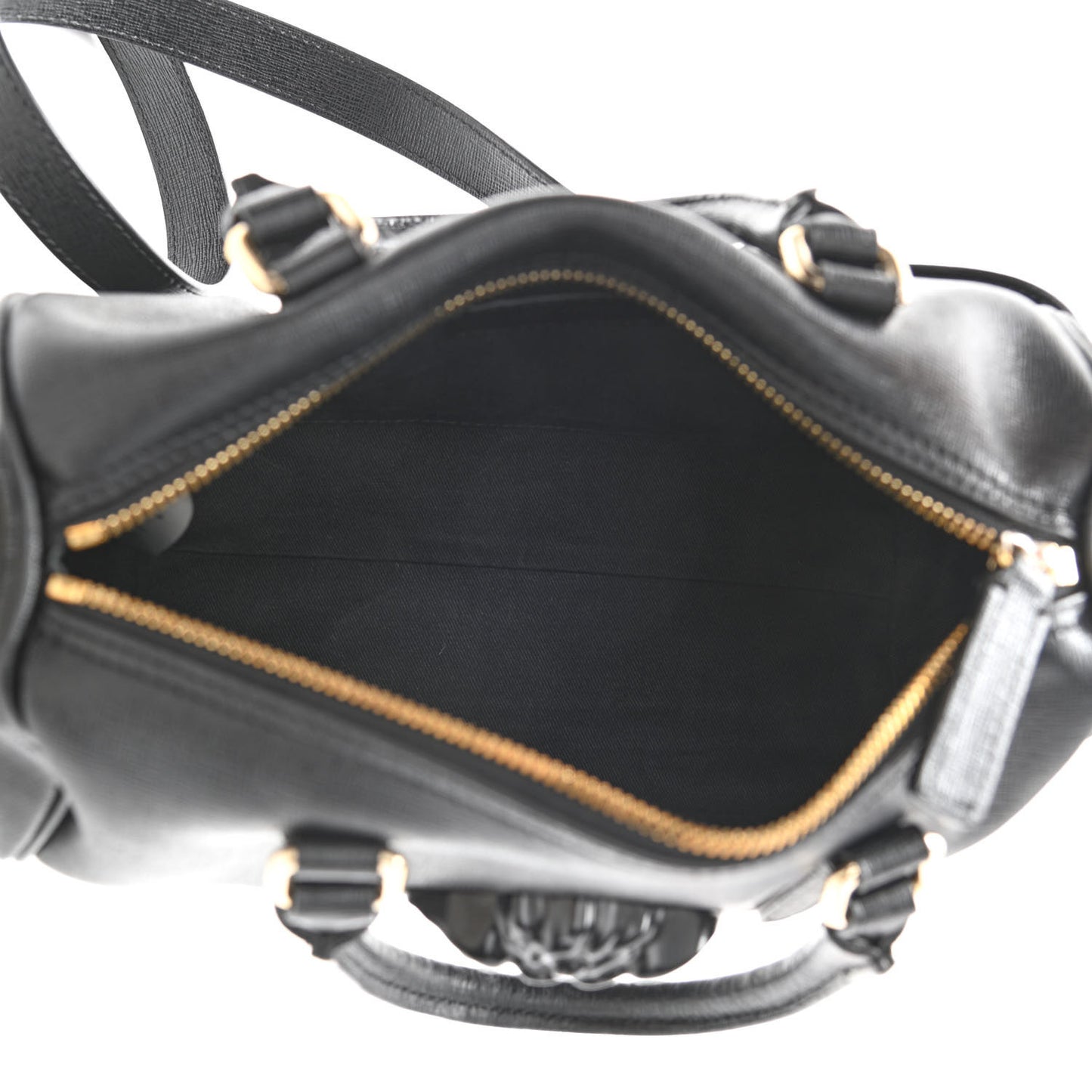 Saffiano Calfskin Palazzo Duffle Bag Black