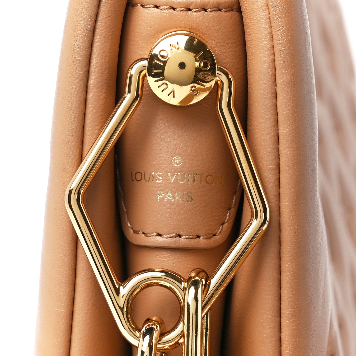 Louis Vuitton Lambskin Embossed Monogram Coussin PM Camel 7 of 11