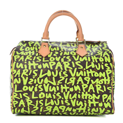 Louis Vuitton Monogram Graffiti Speedy 30 Green 1 of 10