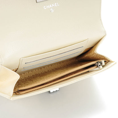 Chanel Calfskin Mademoiselle Clutch Wallet White 6 of 8